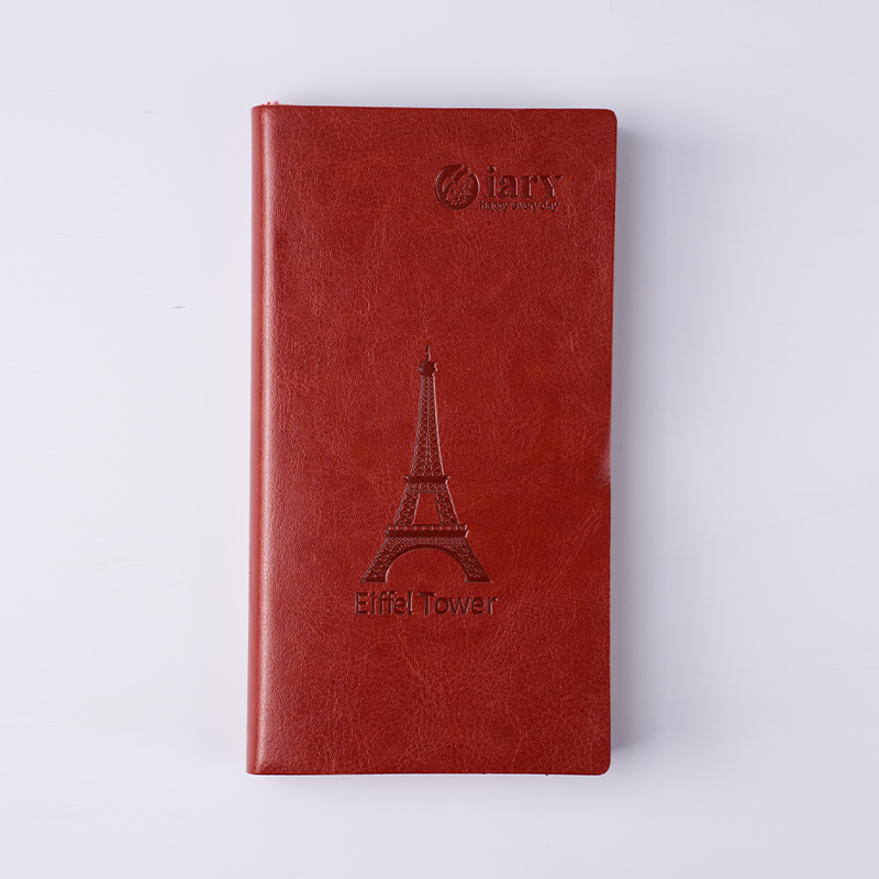 Cuaderno de tapa blanda con bordes rociados de cuero PU que cambian de color