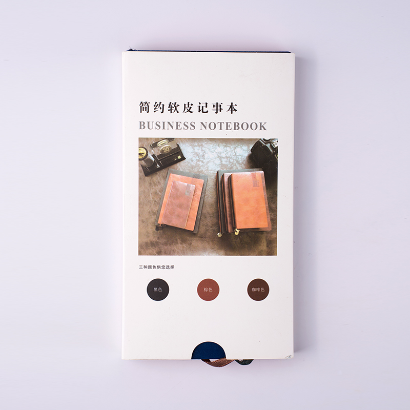 Cuaderno de tapa blanda de cuero PU hecho a mano