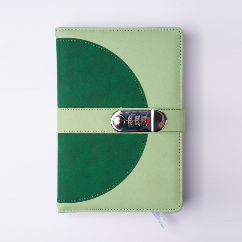 Cuaderno con bloqueo de contraseña cosido en cuero PU con bloqueo de contraseña y hebilla